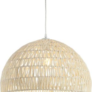 JONATHAN Y JYL6504A Campana 20" 1-Light Bohemian Modern Woven Rattan/Iron LED Pendant Farmhouse Coastal Adjustable Dining Room Living Room Kitchen Island Foyer Bedroom Hallway, Cream